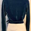 GK SLATE VELVET  LADIES SMALL L/S WRAP W/ TIE SKATE DANCE BALLET CASUAL JACKET S - Image 8