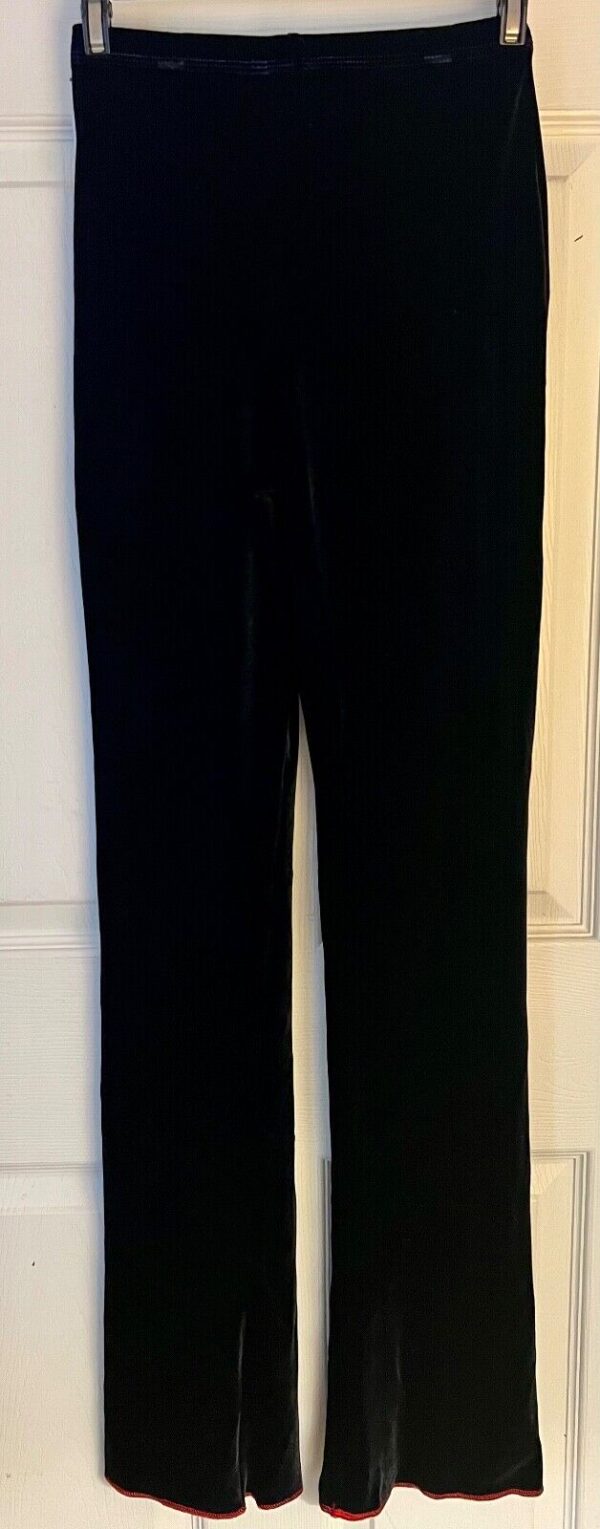 GK DANCE JAZZ LADIES SMALL BLACK SMOOTH VELVET BOOT LEG DRESS DANCE PANTS SZ S - Image 7