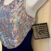 GK ADULT X-LARGE PAISLEY BLUE & NAVY VELVET GYMNASTIC DANCE TANK LEOTARD SZ XL - Image 5