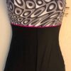 GK DANCE BIKETARD ADULT SMALL BLACK GRAY PRINT NYLON/SPAN WORKOUT GYM TANK Sz AS