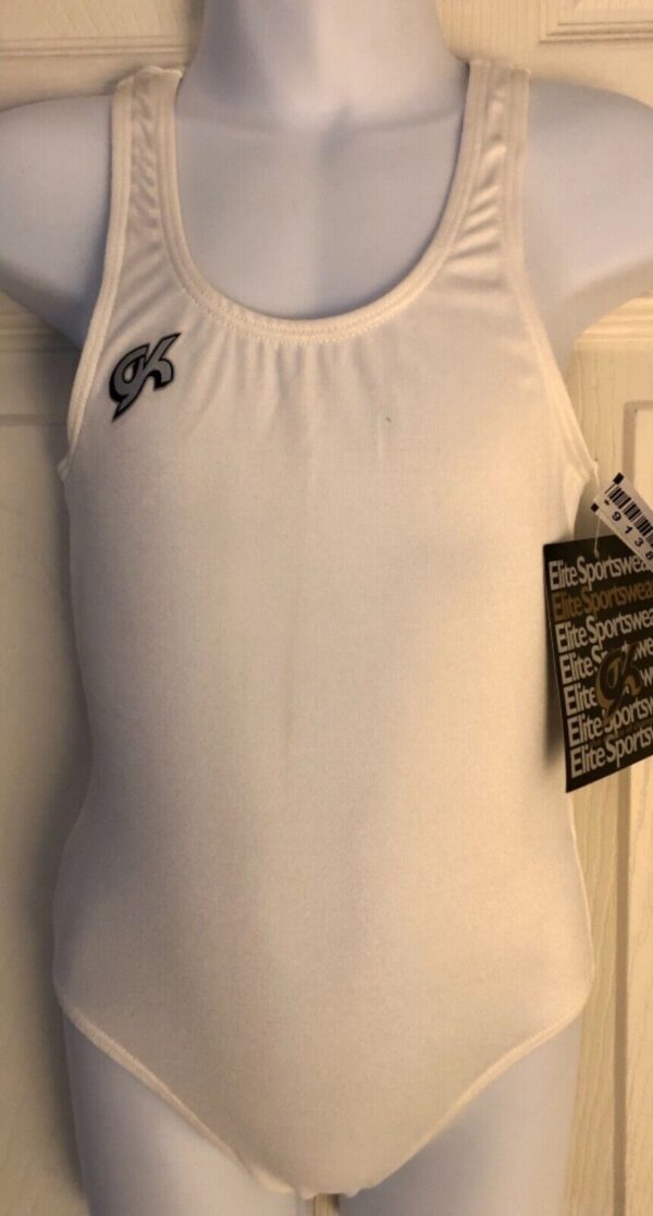 GK COMPETITION SHIRT SINGLET CHILD SMALL WHITE N/S TRADITIONAL LEG CUT Sz CS NWT