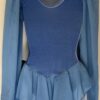 GK ICE FGURE SKATE BLUE VELVET ADULT X-SMALL GEORGETTE SLEEVES JA DRESS AXS NWT! - Image 3