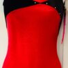 GK RED SPARKLE HOLOGRAM ADULT X-SMALL BLACK VELEVT JA GYMNASTIC TANK LEOTARD AXS