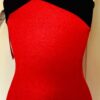 GK RED SPARKLE HOLOGRAM ADULT X-SMALL BLACK VELEVT JA GYMNASTIC TANK LEOTARD AXS - Image 3