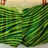 GK MICRO MINI CHEER ADULT SMALL WORKOUT SHORTS GREEN STRIPE FOIL PRINT Sz AS - Image 2