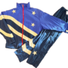 GK WARM UP ADULT SMALL SUPPLEX FOIL BLUE WHITE STARS STRIPES 2PC JACKET PANTS S