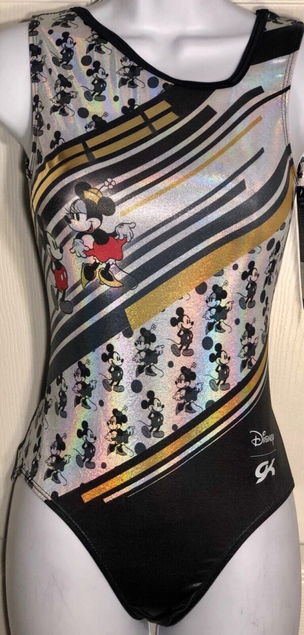 GK DISNEY ADULT SMALL MICKEY & MINNIE MOUSE GYMNASTICS TANK LEOTARD Sz AS NWT!