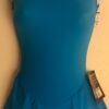 GK ICE FIGURE SKATE LADIES X-SMALL TURQUOISE MATTE TRICOT V-NECK TANK DRESS AXS