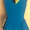 GK ICE FIGURE SKATE LADIES X-SMALL TURQUOISE MATTE TRICOT V-NECK TANK DRESS AXS - Image 2