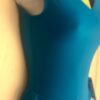GK ICE FIGURE SKATE LADIES X-SMALL TURQUOISE MATTE TRICOT V-NECK TANK DRESS AXS - Image 4