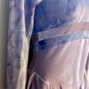 GK ICE FIGURE SKATE LgSLV ADULT SMALL LAVENDER FOIL PRINT & VELVET DRESS Sz AS - Image 3