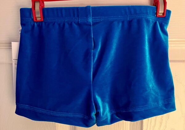 GK CHEER ADULT X-SMALL MICRO MINI WORK SHORTS TURQUOISE VELVET GYMNASTS DANCE XS - Image 5