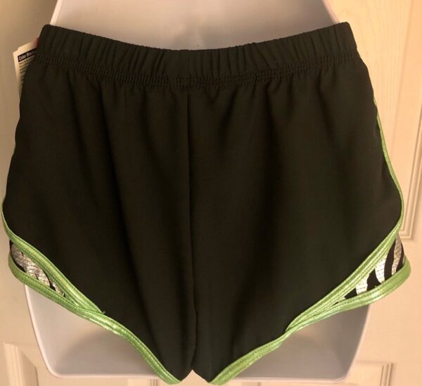 GK ATHLETIC SHORTS ADULT SMALL ICED ZEBRA LIME FOIL N/S SHORT CHEER GYM DANCE AS - Image 3