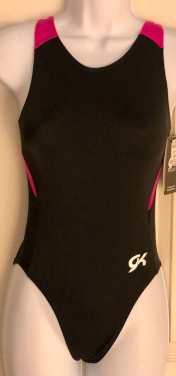 GK CLASSIC BLACK N/S LADIES X-SMALL FUSCHIA N/S GYMNASTIC DANCE TANK LEOTARD AXS