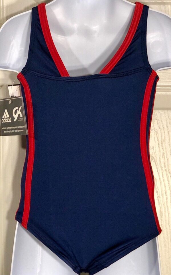 ADIDAS CHILDS BLUE RED GYMNASTICS DANCE GK LEOTARD NYLON CXS - Image 2