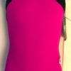 GK CERISE BLACK NYLON/SPANDEX GIRLS MEDIUM GYMNASTICS DANCE TANK LEOTARD Sz CM