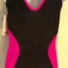 GK CERISE BLACK NYLON/SPANDEX GIRLS MEDIUM GYMNASTICS DANCE TANK LEOTARD Sz CM - Image 6