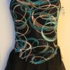 GK ICE FIGURE SKATE ADULT SMALL COCOA CELESTIAL FOIL PRINT CAMISOLE DRESS Sz AS