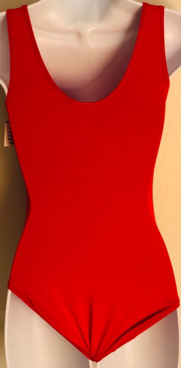 GK BASIC TANK LADIES SMALL RED NYLON/SPANDEX GYMNASTICS DANCE LEOTARD Sz AS NWT - Image 2