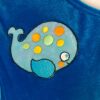 GK ICE FIGURE SKATE GIRLS SMALL CAP SLV TURQ VELVET FOIL PRINT WHALE DRESS CS - Image 2