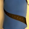 GK CAMISOLE CHILD MEDIUM BLUE GYMNASTICS DANCE MICROFIBER LEOTARD MESH JA Sz CM