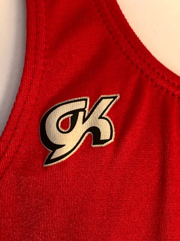 GK COMPETITION SHIRT SINGLET CHILD X-SMALL RED N/S TRADITIONAL LEG CUT Sz CXS - Image 3