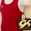 GK COMPETITION SHIRT SINGLET CHILD X-SMALL RED N/S TRADITIONAL LEG CUT Sz CXS - Image 4