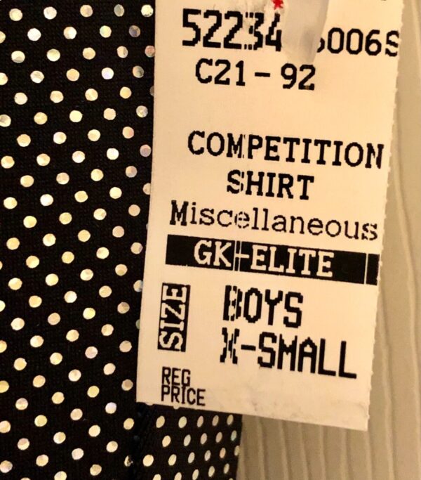 GK COMPETITION SHIRT SINGLET CHILD X-SMALL BLACK HOLOGRAM TRAD LEG CUT Sz CXS up - Image 5