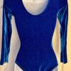 GK LgSLV LADIES SMALL ROYAL GLITTER VELVET GYMNASTICS DANCE LEOTARD Sz AS NWT! - Image 5
