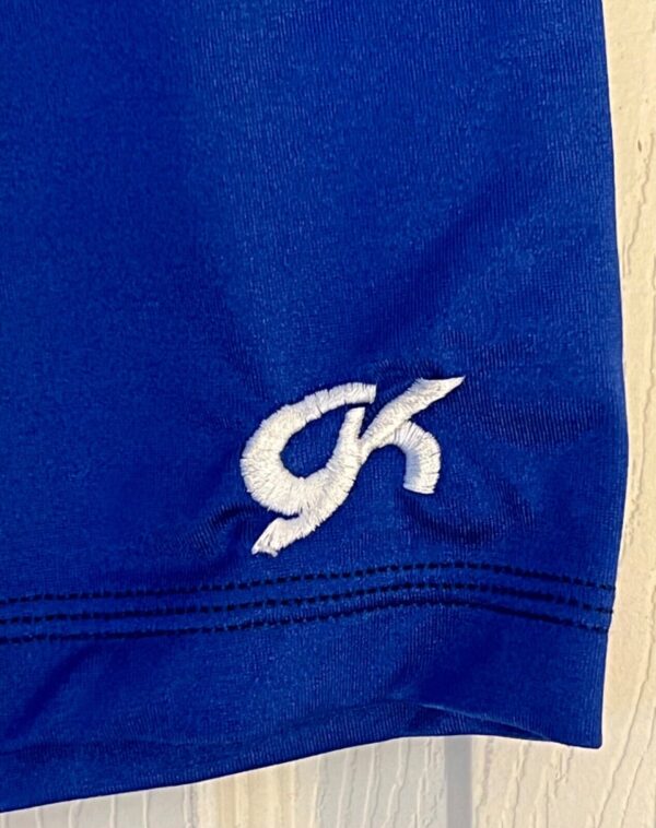 GK ADULT LARGE MINI WORKOUT SHORTS ROYAL NYLON/SPANDEX GYMNASTIC DANCE CHEER AL - Image 3