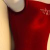 GK RED VELVET ADULT X-SMALL WHITE STAR FOIL JA GYMNASTIC DANCE TANK LEOTARD AXS - Image 3