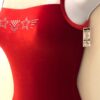 GK RED VELVET ADULT X-SMALL WHITE STAR FOIL JA GYMNASTIC DANCE TANK LEOTARD AXS - Image 4