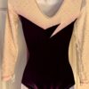 GK LgSLV ADULT SMALL PURPLE VELVET WHITE MESH SPANGLZ GYMNAST DANCE LEOTARD SZ S - Image 6