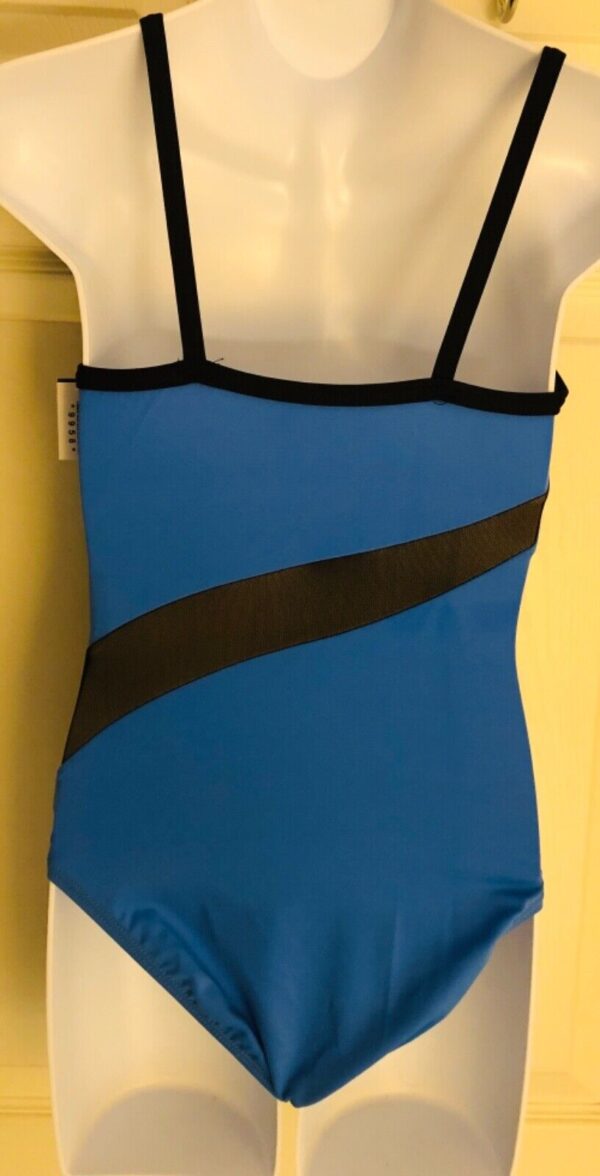 GK CAMISOLE CHILD LARGE BLUE GYMNASTICS DANCE MICROFIBER LEOTARD MESH JA Sz CL - Image 7