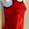 GK DANCE JAZZ ADULT SMALL RED MYSTIQUE NAVY FOIL STRAPS CAMI NYLON/SPAND TOP AS - Image 3