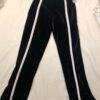 GK BLACK VELVET CHILD X-SMALL WHITE STRIPE SKATE GYMNASTICS WARM-UP PANTS Sz CXS - Image 2