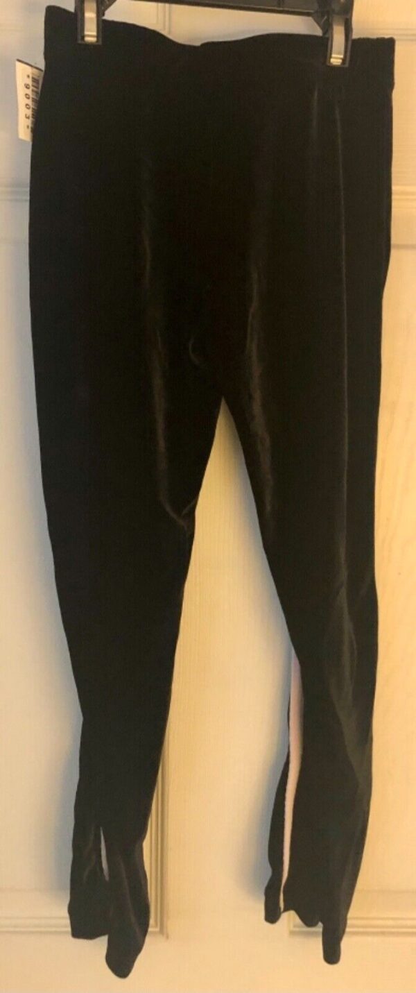 GK BLACK VELVET CHILD X-SMALL WHITE STRIPE SKATE GYMNASTICS WARM-UP PANTS Sz CXS - Image 4