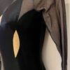 GK LgSLV LADIES SMALL BLACK SHIMMER MESH GOLD GYMNASTICS DANCE LEOTARD Sz AS - Image 6