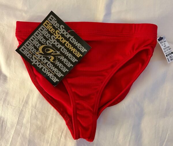 GK ELITE CHILD SMALL TRADITIONAL LEG CUT NYLON/SPANDEX RED SPORTS BRIEF Sz CS - Image 7