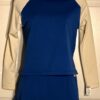 GK LgSlv POLARTEC LADIES SMALL BLUE WHITE FIGURE SKATE 2PC TOP/SKIRT SET AS NWT