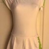 GK ICE SKATE ADULT MEDIUM WHITE ASYM CAP SLV GREEN VELVET CINCH SKIRT DRESS M