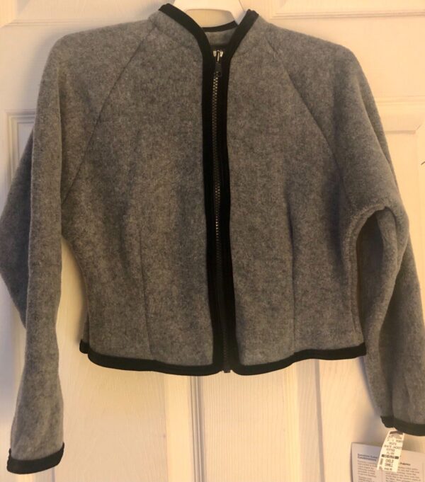 GK FITTED ICE SKATE JACKET CHILD UNISEX SMALL GRAY FLEECE VELVET TRIM ZIP SZ S - Image 8