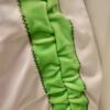 GK ICE SKATE ADULT MEDIUM WHITE ASYM CAP SLV GREEN VELVET CINCH SKIRT DRESS M - Image 5
