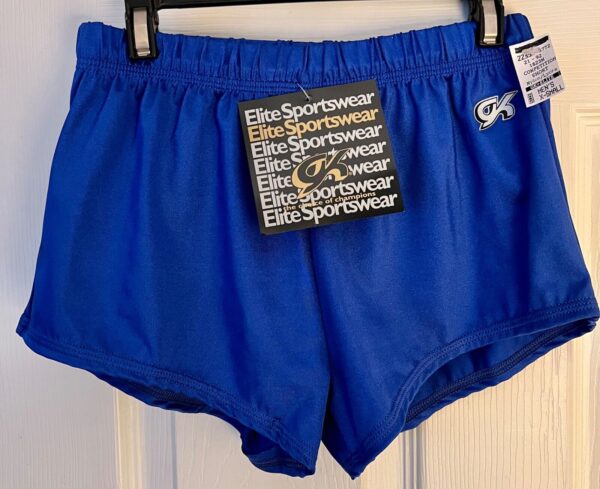 GK COMPETITION SHORTS ADULT X-SMALL ROYAL N/S GYMNASTICS RUNNING FITNESS AXS