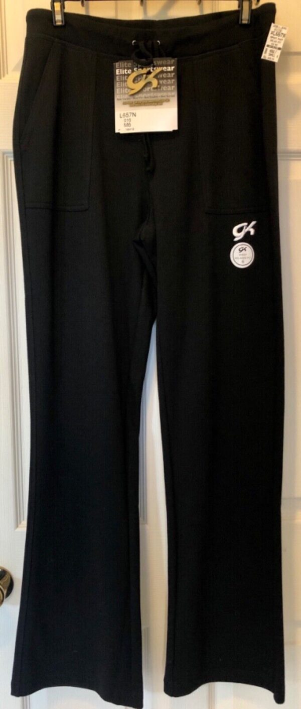 GK Elite MISSYS ADULT SMALL RELAXED FIT BLACK 60/40 SPORT WARM UP PANTS Sz 6 NWT - Image 2