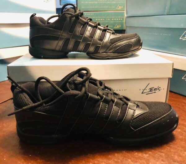 LEO'S DANCE SNEAKER ADULT 9 NRG BLACK LITE WT #LS5100L HIP-HOP JAZZ Sz AD 9 NIB!