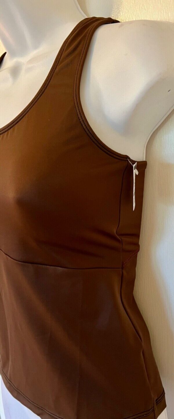 GK DANCE JAZZ CHEER ADULT SMALL BROWN NYLON/SPANDEX RACERBACK TANK TOP Sz AS NWT - Image 3