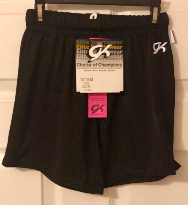 GK MENS X-SMALL BLACK GYMNASTICS RUNNING PERFORMANCE COMPETITIONS SHORT  AXS