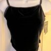 GK DANCE JAZZ ADULT LARGE BLACK VELVET X-BACK FOIL STRAPS CAMISOLE TOP Sz AL NWT