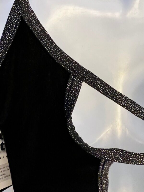 GK DANCE JAZZ ADULT LARGE BLACK VELVET X-BACK FOIL STRAPS CAMISOLE TOP Sz AL NWT - Image 8